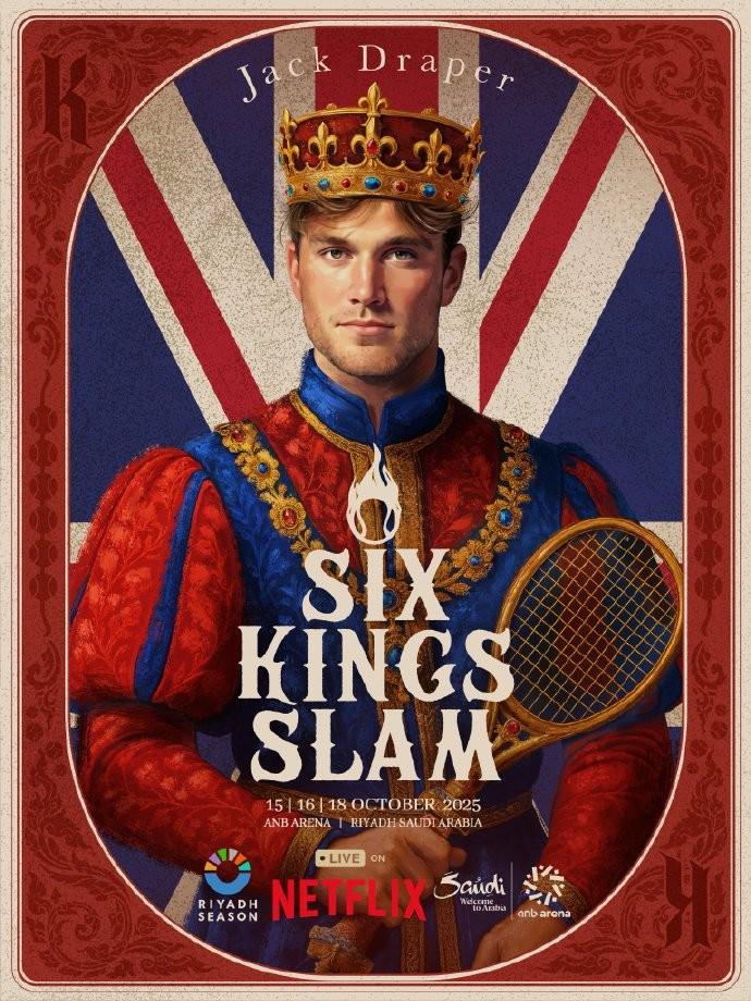 网球六王大满贯单人海报公布，比赛将于10月中旬在沙特进行